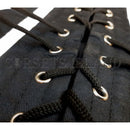black and white strip cotton steel boned cincher corset hook and eye closure