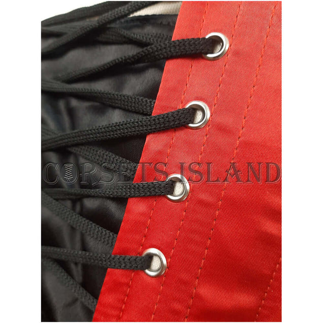 Amanda - Red and Black Satin Underbust Steel Boned Corset