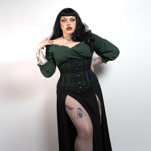 Ophelia – Tartan Black Watch Waist Training Corset | All Colors