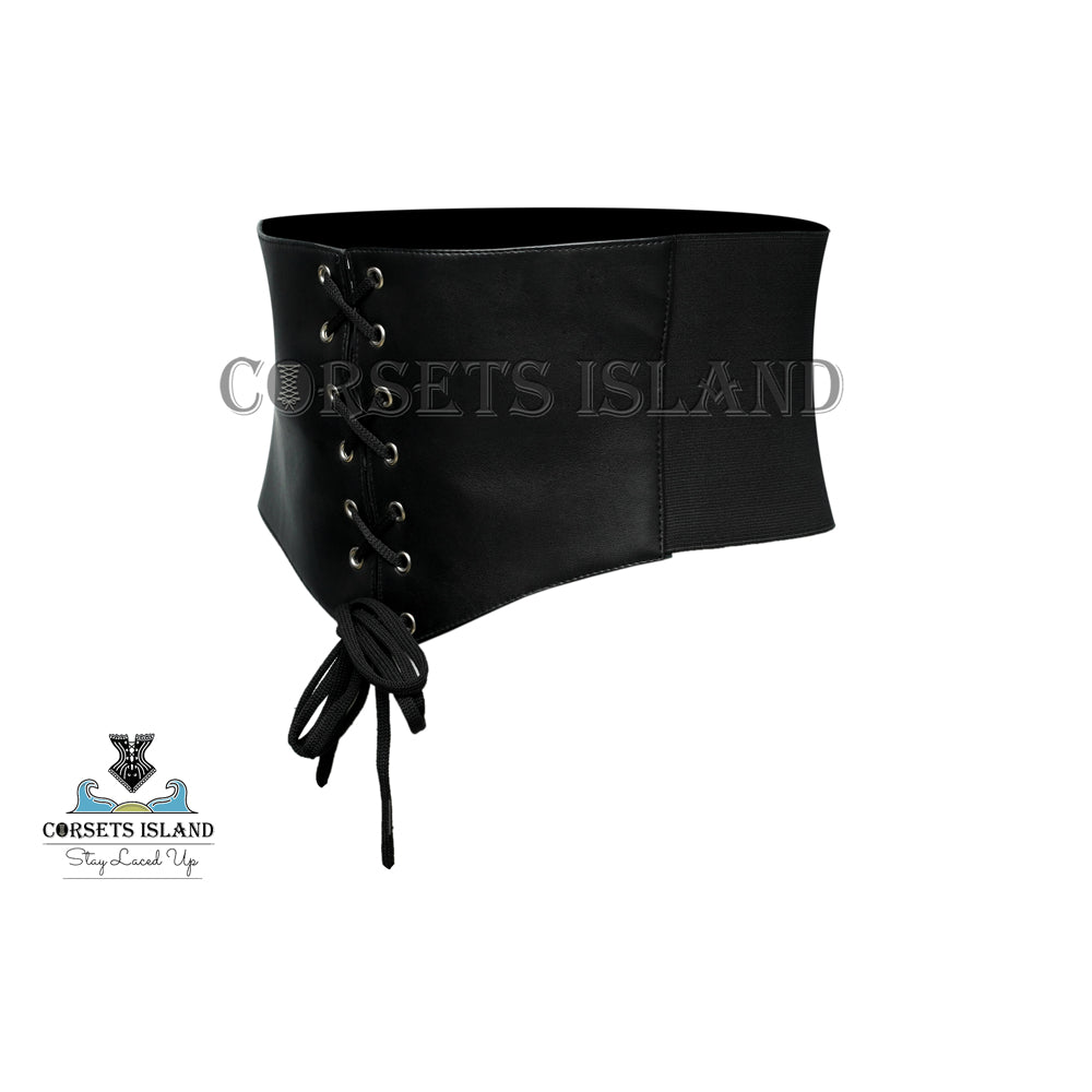 Black Lace-Up Corset Belt for Waist Shaping