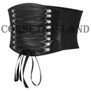 Black Laced Leather Women's Corset Elastic Belt for Styling
