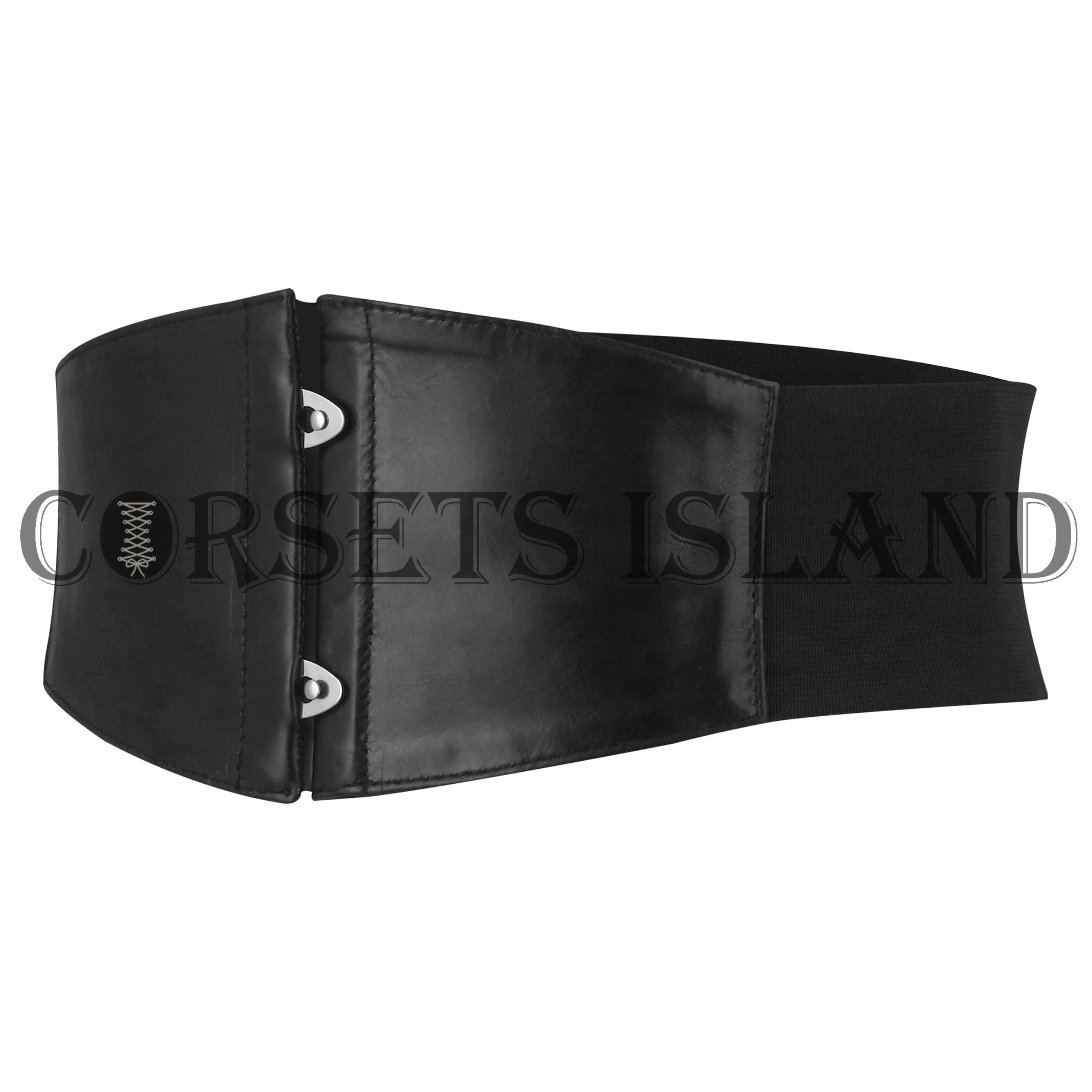 Black Leather Corset Belt | Stylish Waist Cincher 