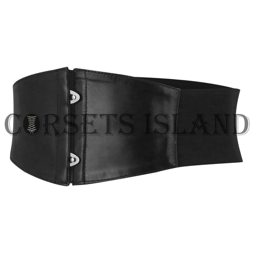 Black Leather Corset Belt | Stylish Waist Cincher 