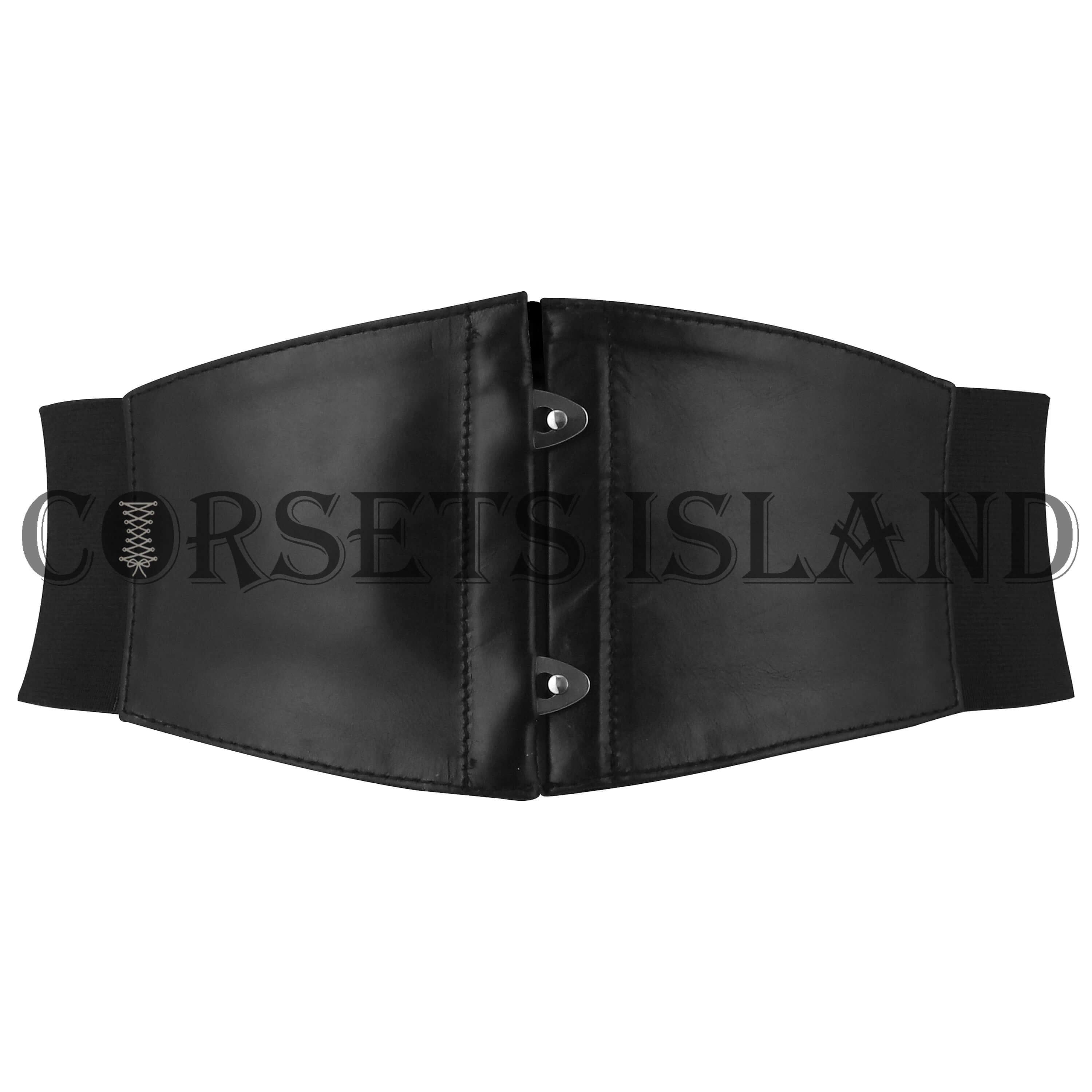 Black Leather Corset Belt | Stylish Waist Cincher for Women
