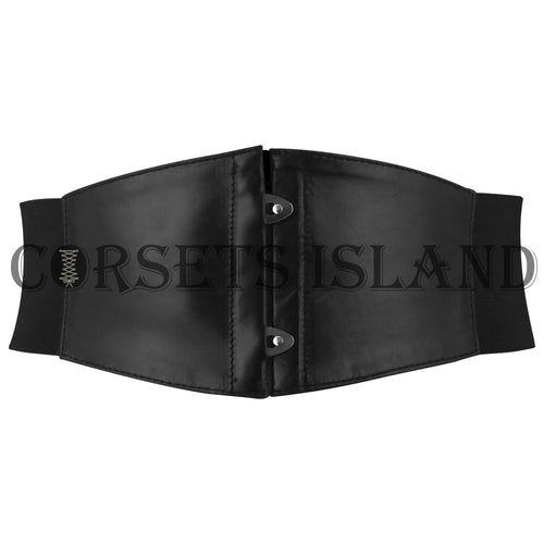 Black Leather Corset Belt | Stylish Waist Cincher for Women

