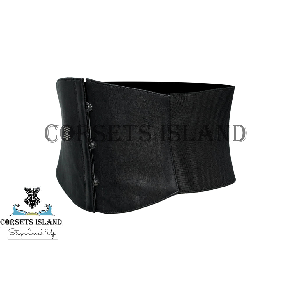Black Leather Waist Belt Corset - Shape Your Waist with Style