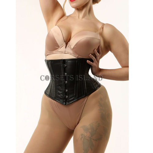 Black Leather Waist Cincher for Shaping & Waist Training