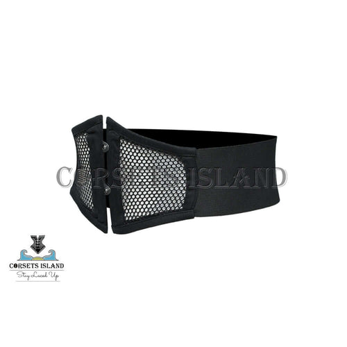 Black Mesh Corset Belt - Adjustable Waist Cincher for Women