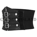 Black Zipper Buckle Corset Belt for Women 