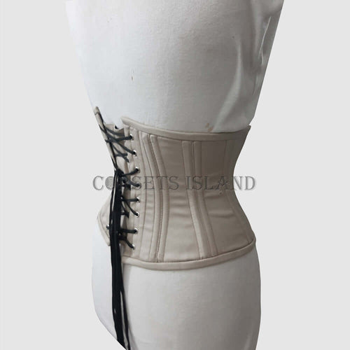 Cream Underbust Corset | Satin, Steel Boned Waist Shaper