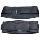 Obi Sash Tie Sheep Leather Black Buckel Belt