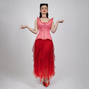 Quinn - Lestat shape - Double Steel Boned Pink Red Heart Pin-up Corset