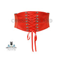 Red Corset Belt for Women in Genuine Sheep Leather
