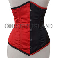 Amanda - Red and Black Satin Underbust Steel Boned Corset