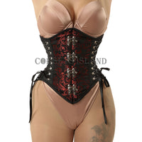 Mina - Dark Steampunk Edition Korsett aus Brokat mit Stahlstäben | Alle Farben