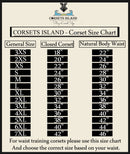 black pvc underbust corset  size chart