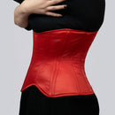 Red Satin Corset Steel Boned