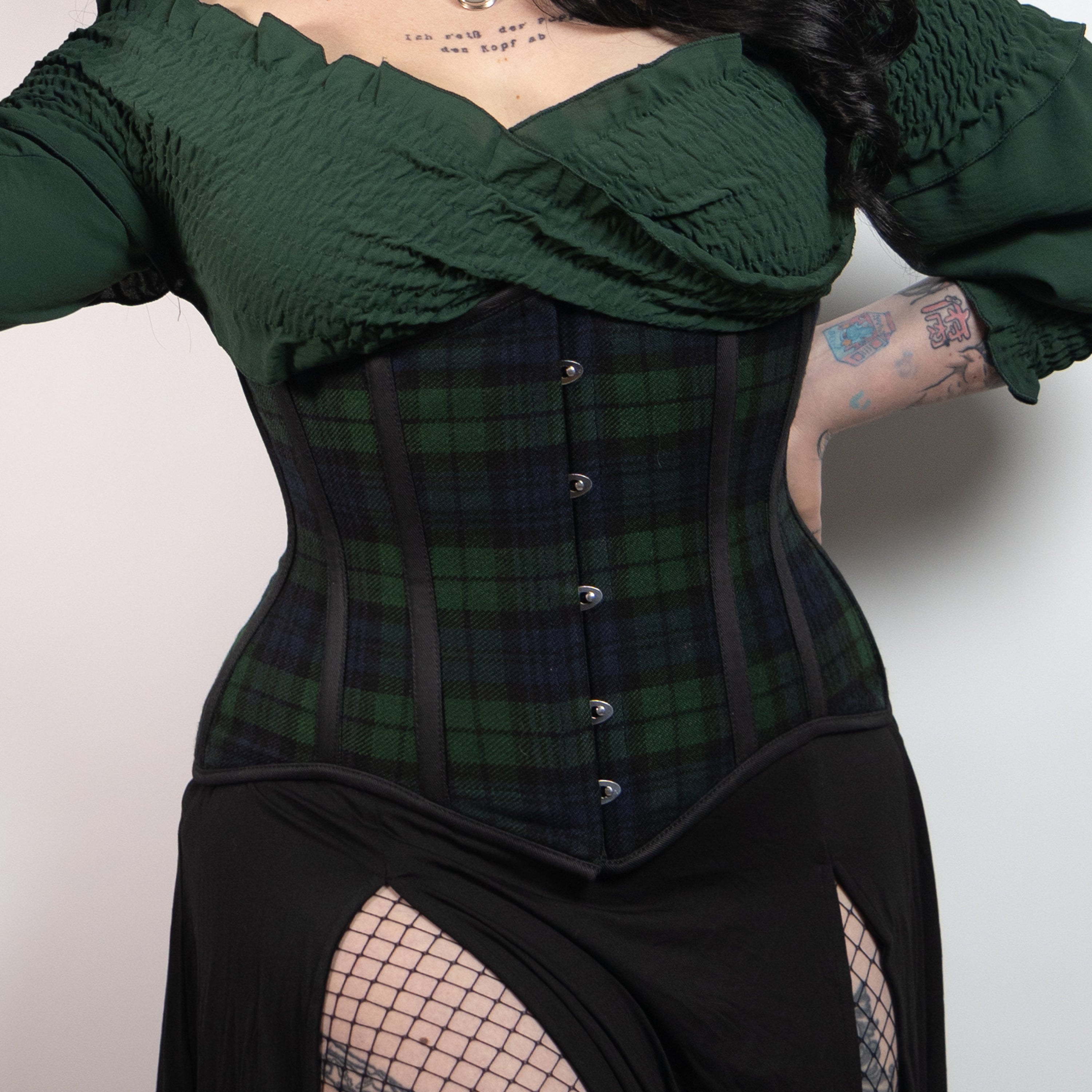 Ophelia – Tartan Black Watch Waist Training Corset | All Colors