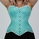 Jessica - Mint Green Polka Dot Pin Up Overbust Corset