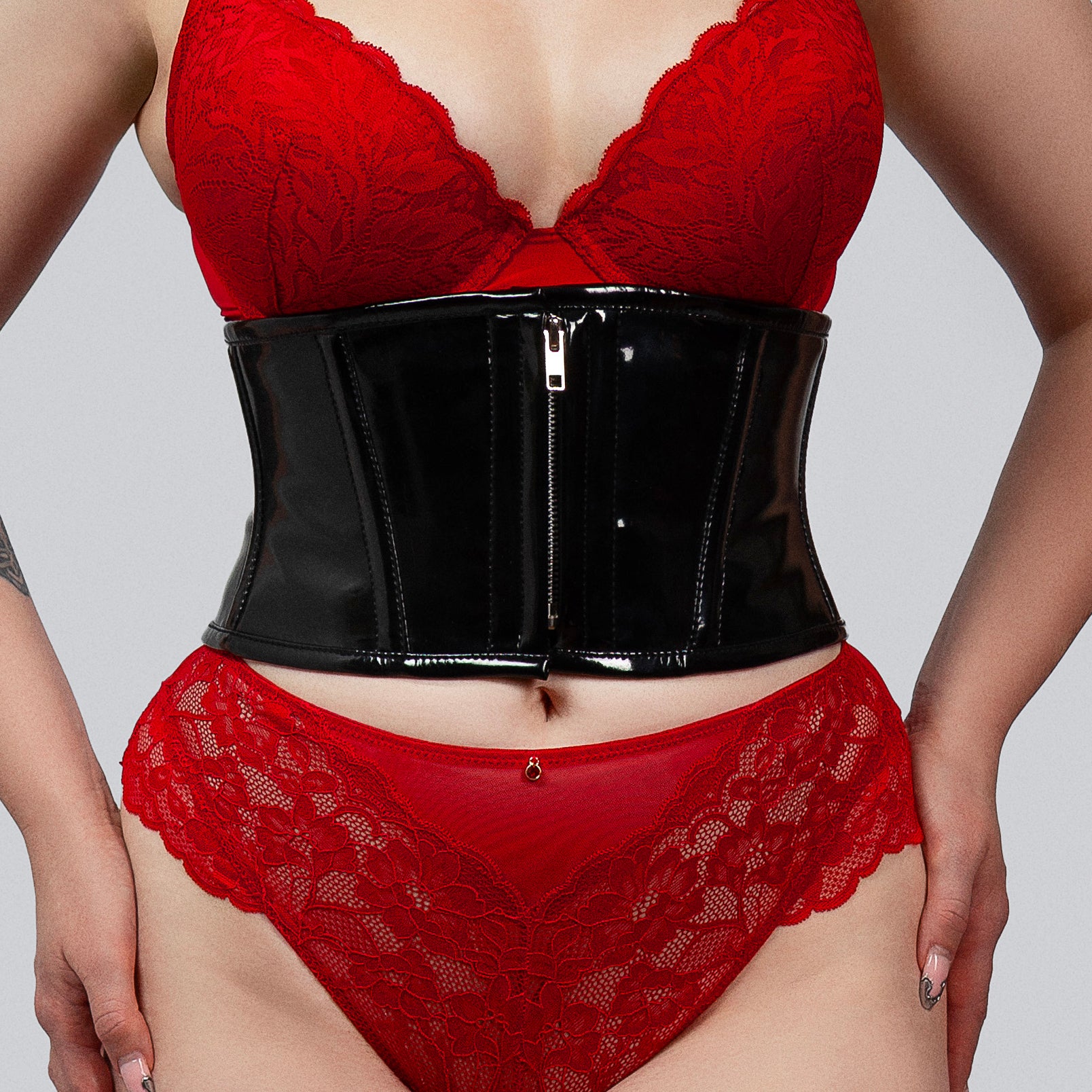 Luna – Korsettgürtel kurz aus PVC mit Stahlstäbchen und Reißverschluss | Alle Farben