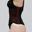 brocade underbust corset hourglass shape side profile - corsets island