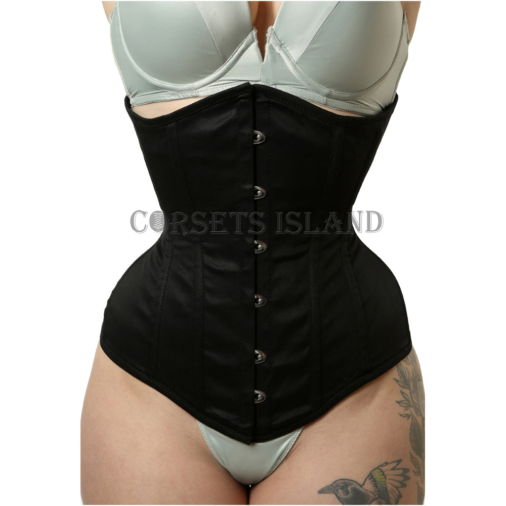 Cressida – Curvy Cotton Underbust Steel Boned Waist Trainer Corset