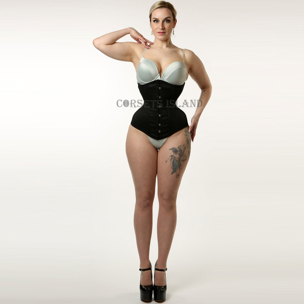 Cressida – Curvy Cotton Underbust Steel Boned Waist Trainer Corset