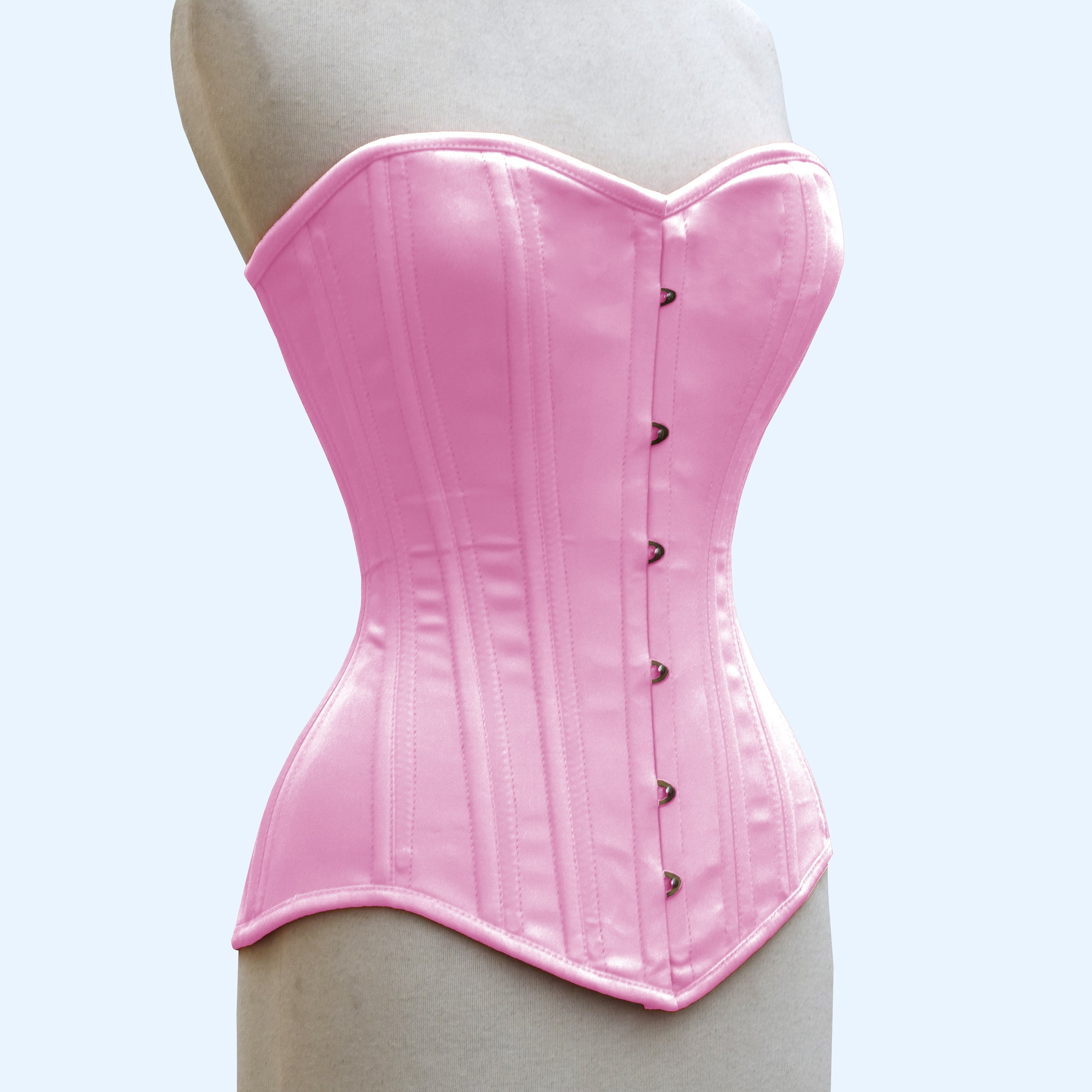 Elena - Overbust Long Line Cotton Steel Boned Corset | All Colors
