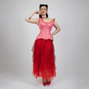 Quinn - Lestat shape - Double Steel Boned Pink Red Heart Pin-up Corset