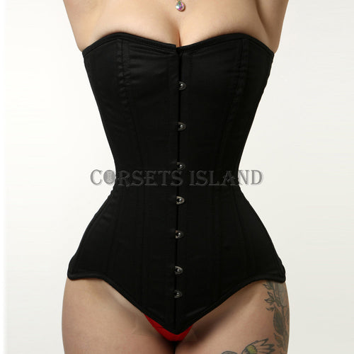 longline overbust corset extended length hook and eye front - corsets island