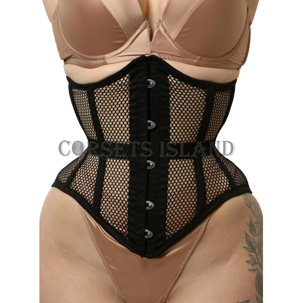 Mina – Mesh Steel Boned Underbust Corset for Waist Training