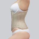 mina skin cotton underbust corset side view lace-up back steel boned corsets island