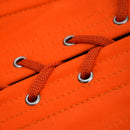 orange cotton steel boned overbust corset lace-up back closeup - corsets island