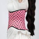 Mina - Double Steel Boned Pink Black Polka Dot Pin Up Corset