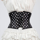 Lily - Black White Polka Dot Pin Up Steel Boned Waspie Corset