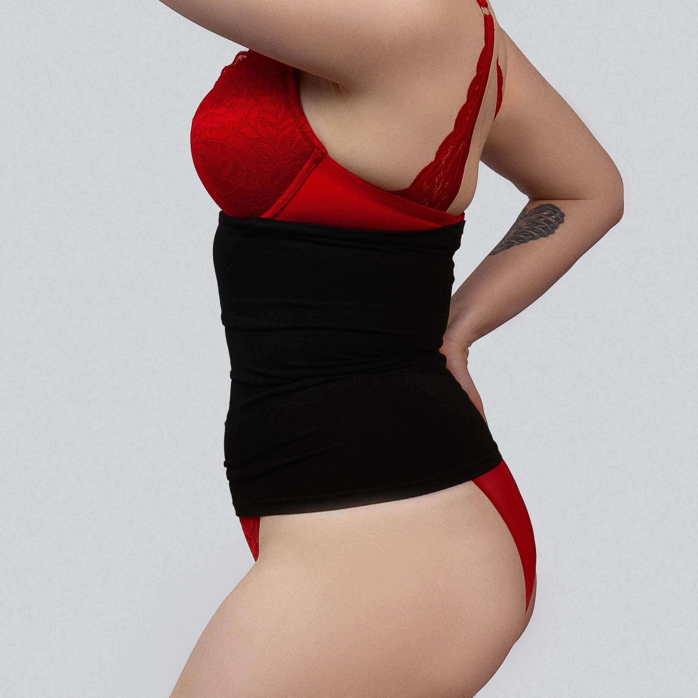 soft seamless bamboo longline corset liner top hem detail - corsets island