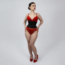 trixie black brocade waspie corset full body plus size waist shaping corsets island